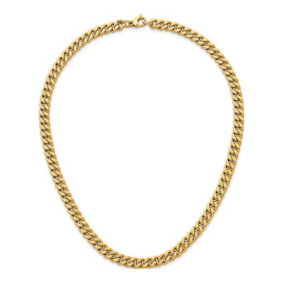 14K Yellow Gold 7mm Hollow Curb Chain – view 6