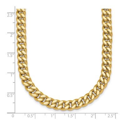 14K Yellow Gold 7mm Hollow Curb Chain – view 7