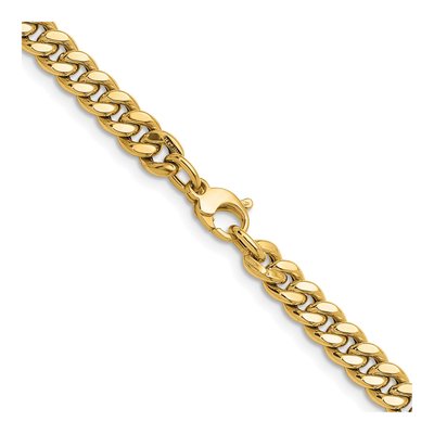 14K Yellow Gold 7mm Hollow Curb Chain – view 4