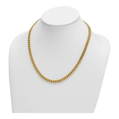 14K Yellow Gold 7mm Hollow Curb Chain – view 5