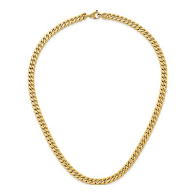 14K Yellow Gold 7mm Hollow Curb Chain – view 6