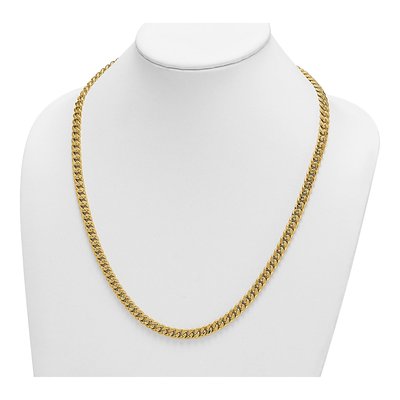 14K Yellow Gold 7mm Hollow Curb Chain – view 5