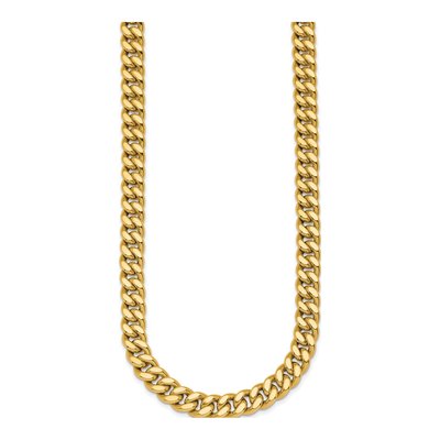 14K Yellow Gold 8.8mm Hollow Curb Chain – view 3