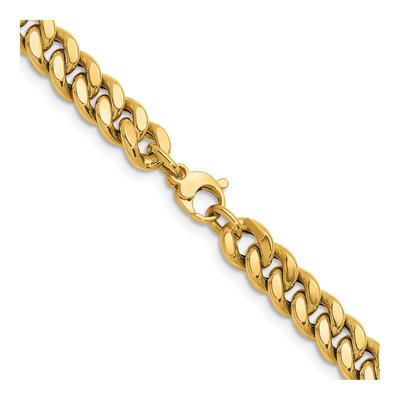 14K Yellow Gold 8.8mm Hollow Curb Chain – view 4