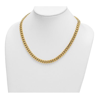 14K Yellow Gold 8.8mm Hollow Curb Chain – view 5