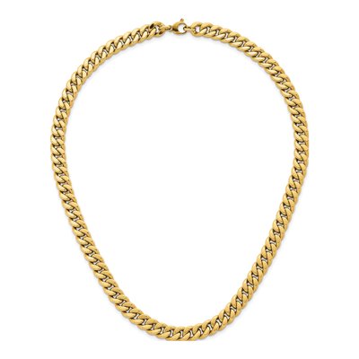 14K Yellow Gold 8.8mm Hollow Curb Chain – view 6