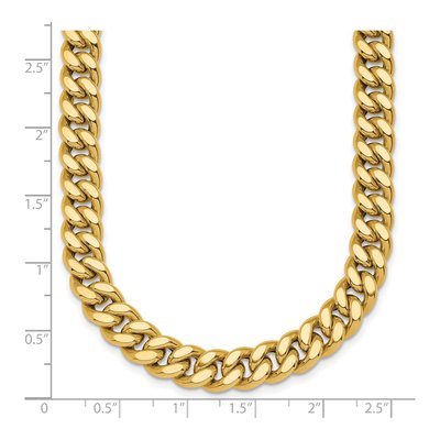 14K Yellow Gold 8.8mm Hollow Curb Chain – view 7
