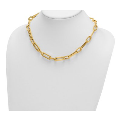 14K Yellow Gold Twisted Oval Link Necklace – view 4
