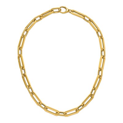 14K Yellow Gold Twisted Oval Link Necklace – view 5