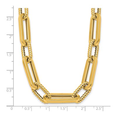 14K Yellow Gold Twisted Oval Link Necklace – view 7
