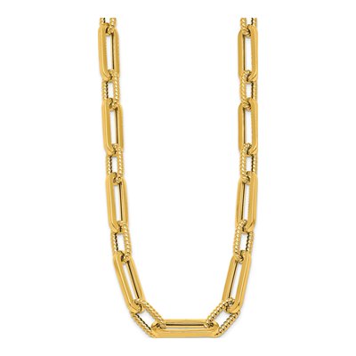 14K Yellow Gold Fancy Oval Link Necklace – view 3