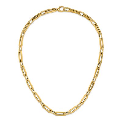 14K Yellow Gold Fancy Oval Link Necklace – view 5