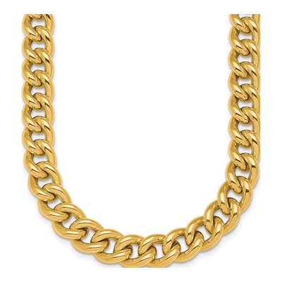 14K Yellow Gold 10mm Curb Chain