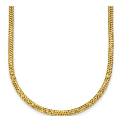 14K Yellow Gold 3mm Hollow Mesh Chain