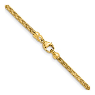 14K Yellow Gold 3mm Hollow Mesh Chain – view 3