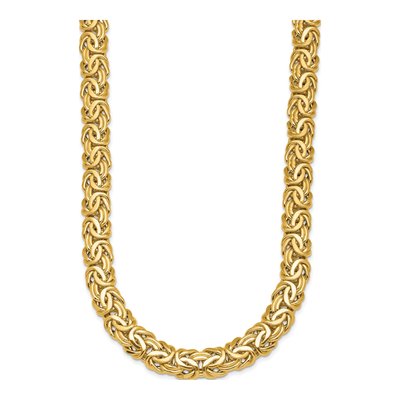 14K Yellow Gold 13.3mm Byzantine Chain – view 3