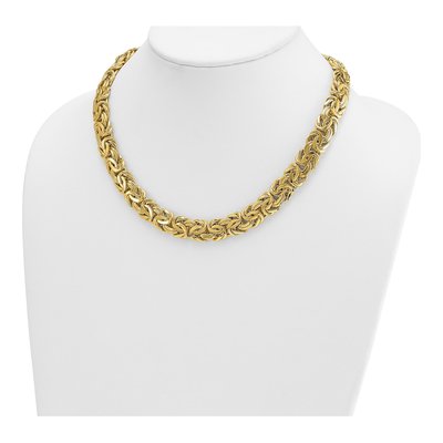 14K Yellow Gold 13.3mm Byzantine Chain – view 4