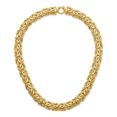 14K Yellow Gold 13.3mm Byzantine Chain – view 5