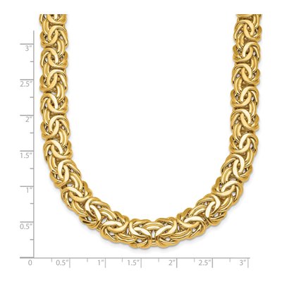 14K Yellow Gold 13.3mm Byzantine Chain – view 6