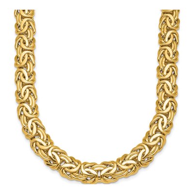 14K Yellow Gold 13.3mm Byzantine Chain