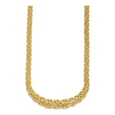 14K Yellow Gold Hollow Graduated Byzantine Chain – view 2