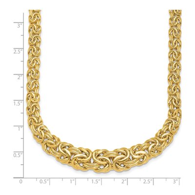 14K Yellow Gold Hollow Graduated Byzantine Chain – view 3