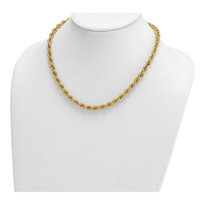 14K Yellow Gold 6mm Hollow Rope Chain – view 5