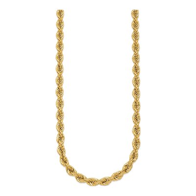 14K Yellow Gold 6mm Hollow Rope Chain – view 3