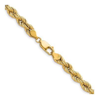 14K Yellow Gold 6mm Hollow Rope Chain – view 4