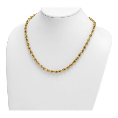 14K Yellow Gold 6mm Hollow Rope Chain – view 5