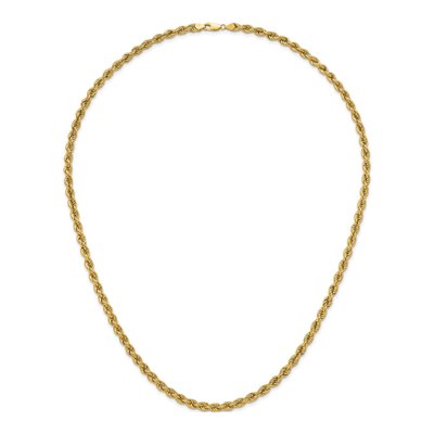 14K Yellow Gold 6mm Hollow Rope Chain – view 6