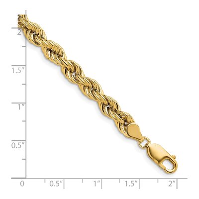 14K Yellow Gold 6mm Hollow Rope Chain – view 7