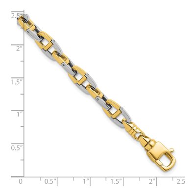 14K Two-Tone Gold 7.2mm Anchor Chain Bracelet – view 4