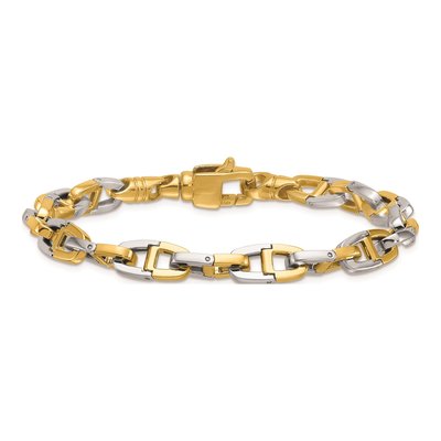 14K Two-Tone Gold 7.2mm Anchor Chain Bracelet – view 5
