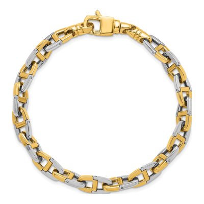 14K Two-Tone Gold 7.2mm Anchor Chain Bracelet – view 6