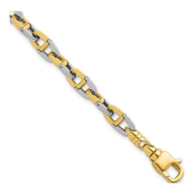 14K Two-Tone Gold 7.2mm Anchor Chain Bracelet