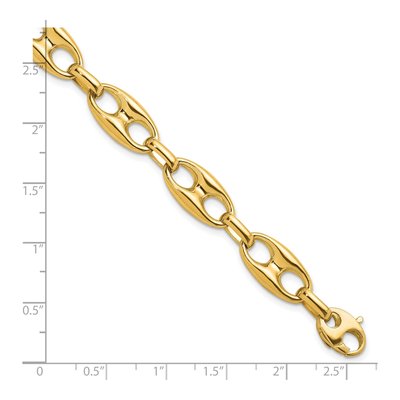 14K Yellow Gold 10mm Anchor Chain Bracelet – view 4