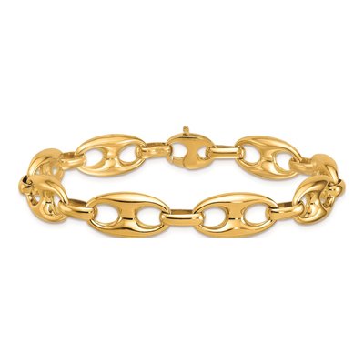 14K Yellow Gold 10mm Anchor Chain Bracelet – view 5