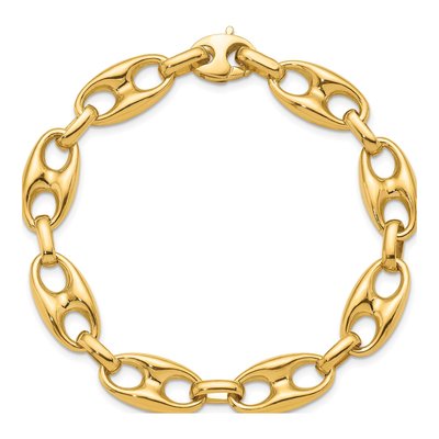 14K Yellow Gold 10mm Anchor Chain Bracelet – view 6