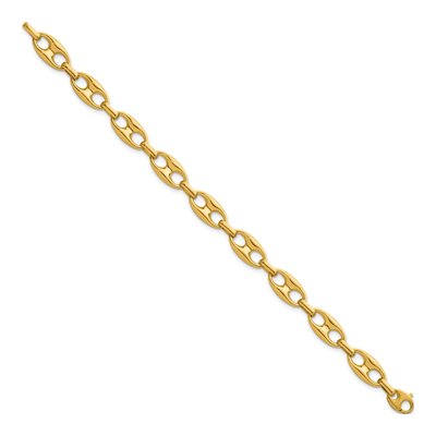 14K Yellow Gold 10mm Anchor Chain Bracelet – view 3