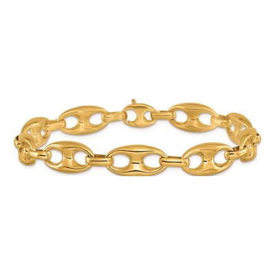 14K Yellow Gold 10mm Anchor Chain Bracelet – view 4