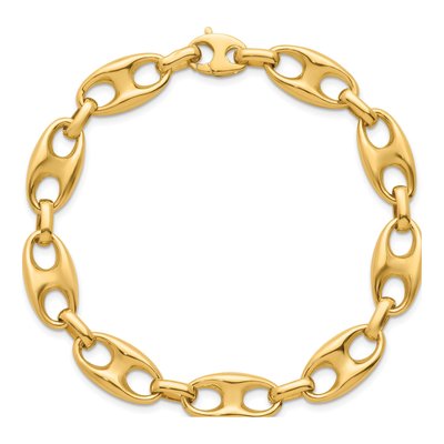 14K Yellow Gold 10mm Anchor Chain Bracelet – view 5