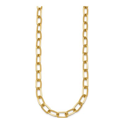 14K Yellow Gold 8.5mm Oval Open Link Chain – view 4