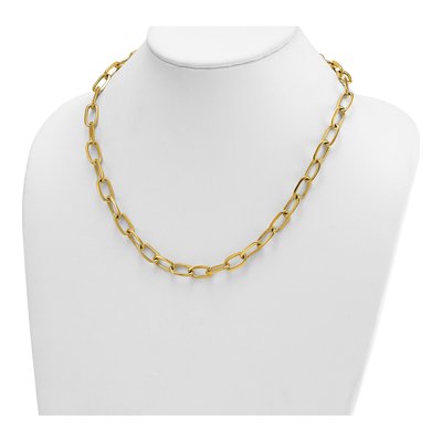 14K Yellow Gold 8.5mm Oval Open Link Chain – view 5