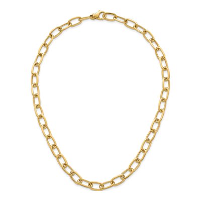 14K Yellow Gold 8.5mm Oval Open Link Chain – view 7