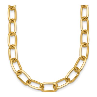 14K Yellow Gold 8.5mm Oval Open Link Chain