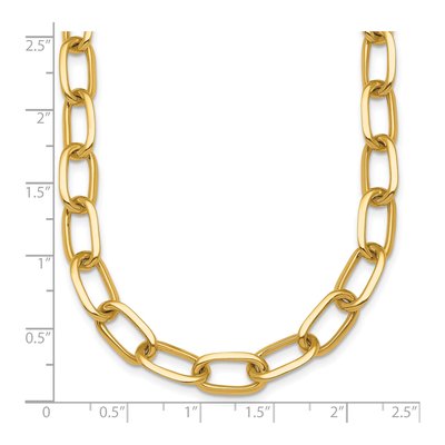14K Yellow Gold 8.5mm Oval Open Link Chain – view 5