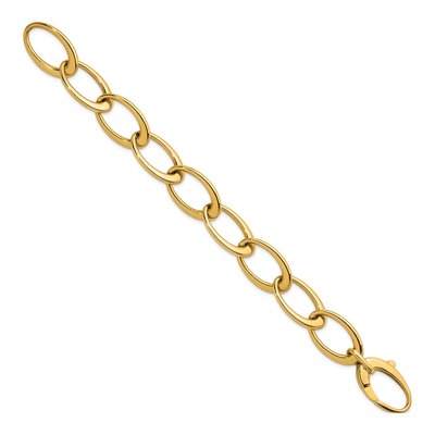 14K Yellow Gold 16.75mm Oval Link Chain Bracelet – view 3