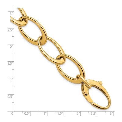 14K Yellow Gold 16.75mm Oval Link Chain Bracelet – view 4