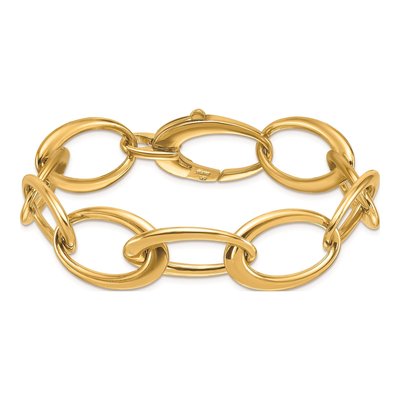 14K Yellow Gold 16.75mm Oval Link Chain Bracelet – view 5